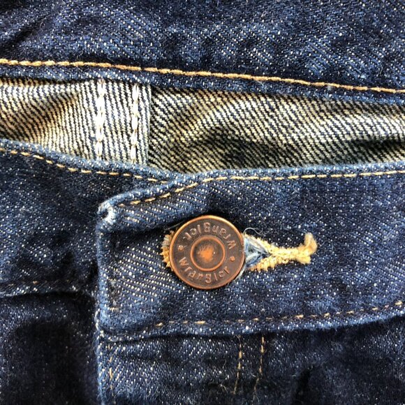 Wrangler Mens Jeans 38x32 Straight Fit Blue Denim Dark Wash 100% Cotton Classic - Picture 8 of 15
